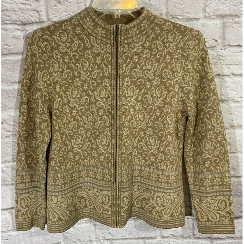 Pendleton 100% Merino Wool Cardigan Sweater Large Silent Quiet Luxury Lux 9807